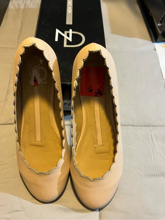 new directions Shoes - new directions Nude Scalloped Ballet Flats